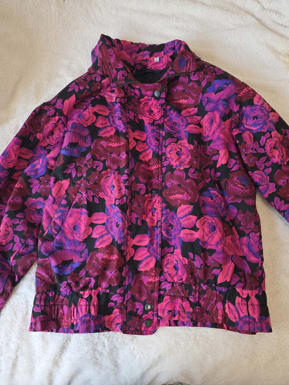 Vintage London Fog Women’s Floral Ski Jacket Bomber 80s Ski Glacial